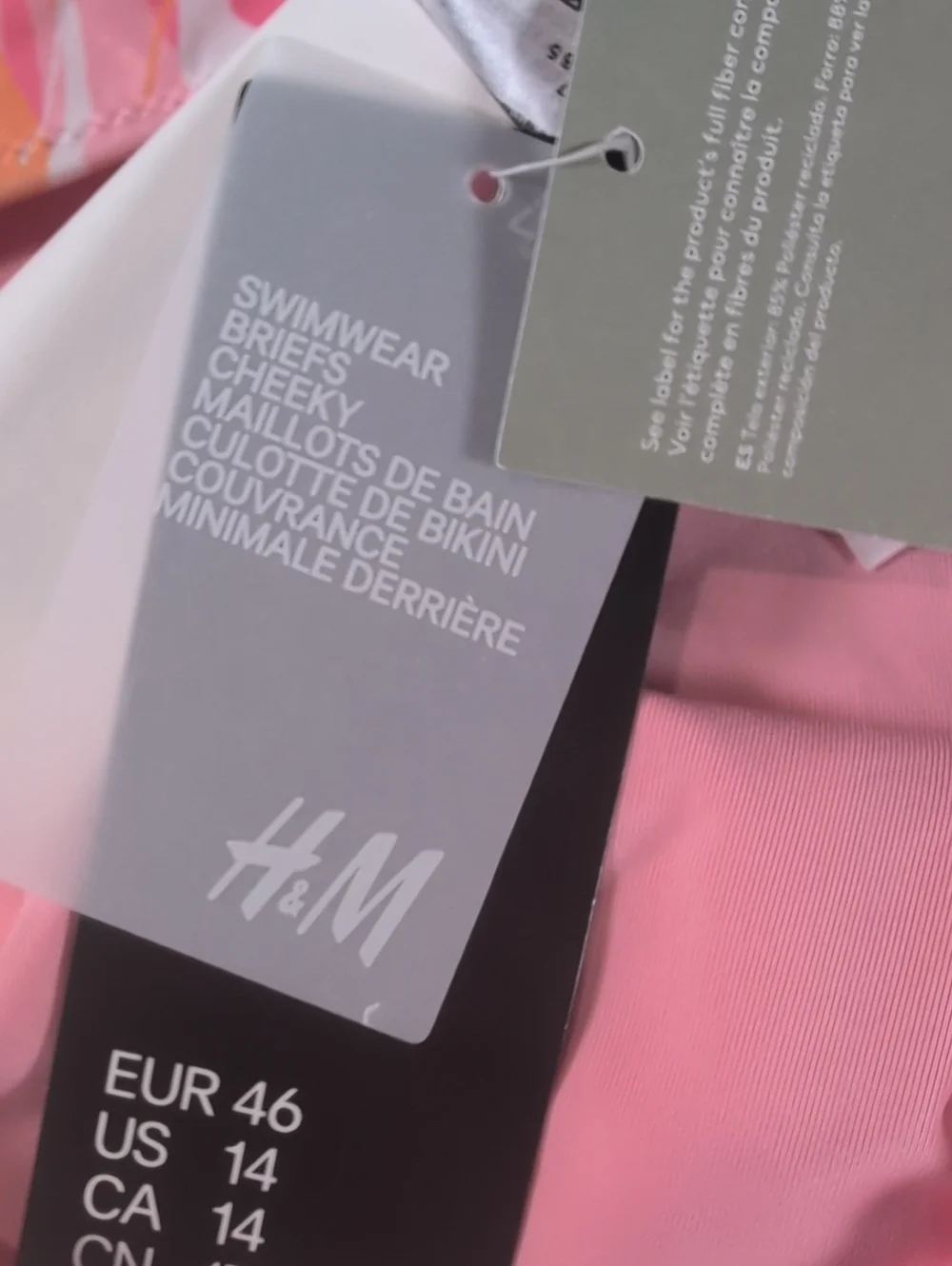 H&M Cheeky Swimwear Bikini Bottoms Orange, Pink, & White Size 14 *Please Read